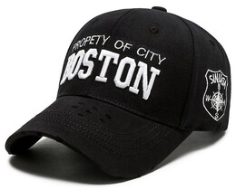 Фото - Мужская кепка Narason черного цвета с белым логотипом Boston - Men box