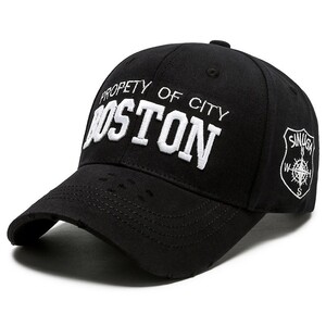 Фото - Чоловіча кепка Narason чорного кольору з білим лого Boston - Men box