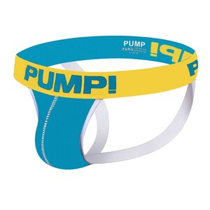 Фото - Чоловічі джоки від бренду Pump блакитні з жовтою резинкою - Men box