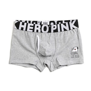 Фото - Мужские трусы боксеры Pink Hero серого цвета с собачкой - Men box