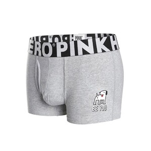 Фото - Мужские трусы боксеры Pink Hero серого цвета с собачкой - Men box