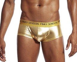 Фото - Труси боксери для чоловіків Pinky Senson золотистого кольору - Men box