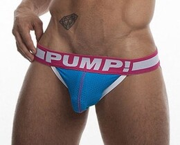 Фото - Мужские джоки Pump синего цвета с розовой резинкой - Men box