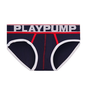 Фото - Труси бріфи від бренду Pump темно-сині з сіткою - Men box