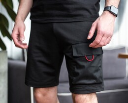 Фото - Черные трикотажные шорты с карманом Pobedov Shorts "Kaif" - Men box