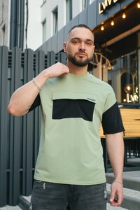 Фото - Оверсайз футболка Intruder FreeDom оливкового кольору з кишенею - Men box