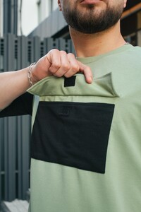 Фото - Оверсайз футболка Intruder FreeDom оливкового кольору з кишенею - Men box