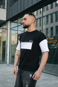 Фото - Оверсайз футболка Intruder FreeDom з кишенею чорна з білим - Men box