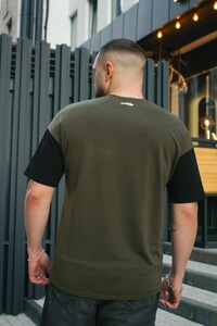 Фото - Оверсайз футболка Intruder FreeDom з кишенею хакі з чорним - Men box