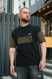 Фото - Оверсайз футболка Intruder FreeDom з кишенею чорна з хакі - Men box