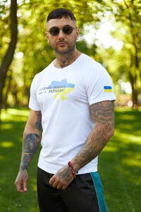 Фото - Патріотична біла футболка "Доброго вечора ми з України" - Men box