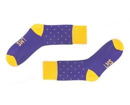 Фото - Фиолетовые носки с желтыми носком и пяткой - Men box