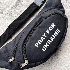 Фото - Сумка-бананка PRAY FOR UKRAINE чорна - Men box