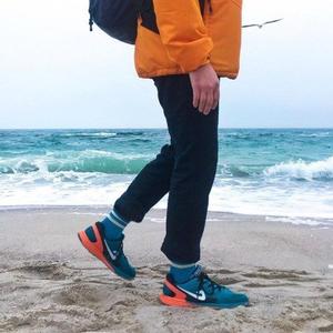 Фото - Шкарпетки SOX кольору морської хвилі з бежевими смужками - Men box