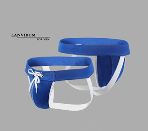 Фото - Джоки для парней Lanvibum синего цвета с завязками - Men box
