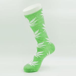 Фото - Салатовые носки HUF в белый лист - Men box