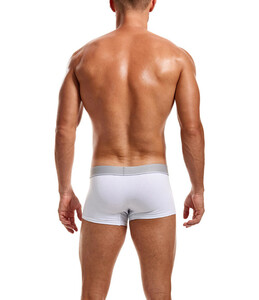 Фото - Бавовняні боксери для чоловіків Lanvibum білі з сірою гумкою - Men box