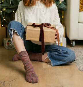 Фото - Высокие зимние носки SOX Warm. Цвет: оранжевый меланж - Men box