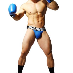 Фото - Джоки мужские ADANNU синего цвета с черной резинкой - Men box