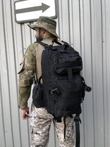 Фото - Туристичний рюкзак Accord Tactical із міцної тканини чорний - Men box