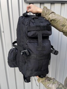 Фото - Туристичний рюкзак Accord Tactical із міцної тканини чорний - Men box