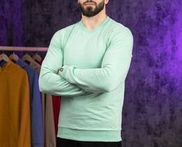 Фото - Свитшот Pobedov 001 без рисунка. Цвет: ментоловый - Men box