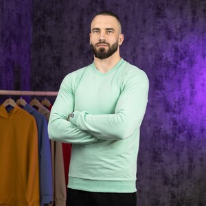 Фото - Світшот Pobedov 001 без малюнка. Колір: ментоловий - Men box
