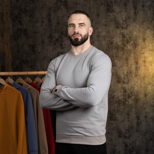 Фото - Світшот Pobedov 001 з круглим вирізом. Колір: Сталевий - Men box