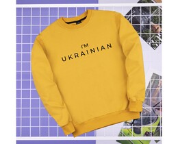 Фото - Світшот Pobedov жовтого кольору з написом I'M UKRAINIAN - Men box