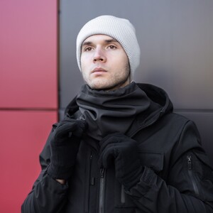 Фото - Шапка Pobedov з підворотом у рубчик. Колір: світло-сірий - Men box