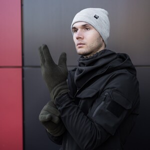 Фото - Шапка подвійна Pobedov кольору сірий меланж - Men box