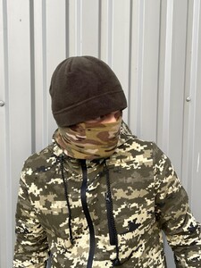 Фото - Шапка чоловіча Intruder флісова кольору хакі - Men box