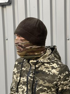Фото - Шапка чоловіча Intruder флісова кольору хакі - Men box