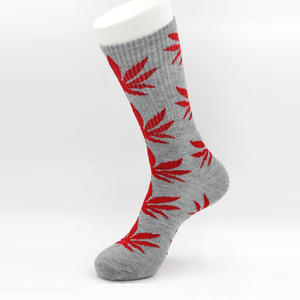 Фото - Серые носки HUF в красный лист - Men box