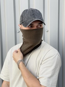 Фото - Шарф-хомут теплий Intruder однотонний кольору хакі - Men box