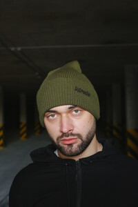 Фото - Шапка унісекс кольору хакі з чорним логотипом Intruder - Men box
