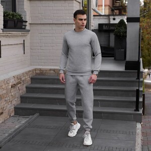 Фото - Світшот на флісі Pobedov "007" кольору сірий меланж - Men box