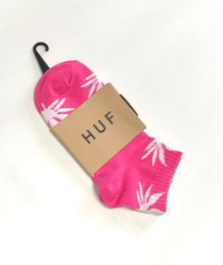 Фото - Короткие носки HUF розового цвета в белый лист - Men box