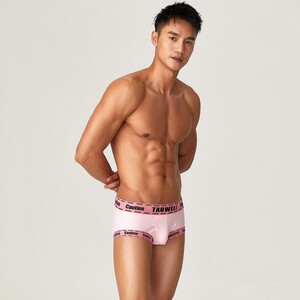 Фото - Мужские трусы Tauwell из хлопковой ткани. Цвет: розовый - Men box