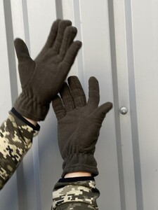 Фото - Мужские перчатки Intruder флисовые цвета хаки - Men box