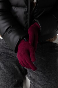 Фото - Перчатки унисекс Intruder с фирменной нашивкой бордовые - Men box