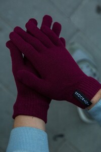 Фото - Перчатки унисекс Intruder с фирменной нашивкой бордовые - Men box