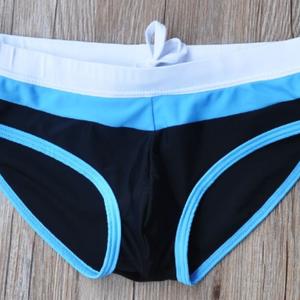 Фото - Плавки для чоловіків Sport Line чорні з біло-блакитною резинкою - Men box