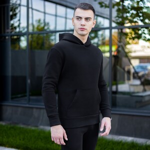 Фото - Худі Pobedov "007" базове чорного кольору з начосом - Men box