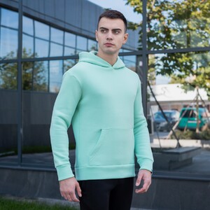 Фото - Кофта-худі Pobedov "007" з начосом м'ятного кольору - Men box