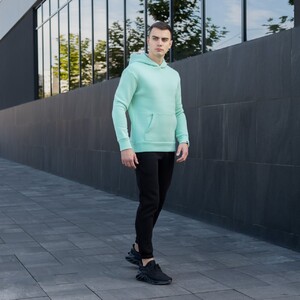 Фото - Кофта-худі Pobedov "007" з начосом м'ятного кольору - Men box