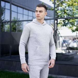 Фото - Худі на флісі Pobedov "007" кольору сірий меланж - Men box