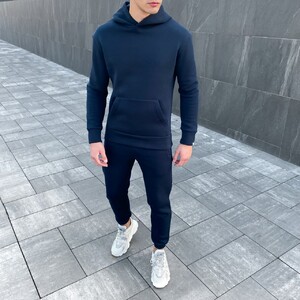 Фото - Худі класичне Pobedov "007" зимове темно-синє - Men box
