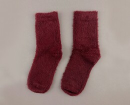 Фото - Зимние пушистые носки SOX Art fur бордового цвета - Men box