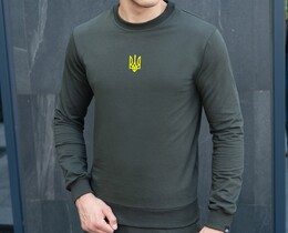 Фото - Свитшот Pobedov темно-зеленый с желтым гербом - Men box